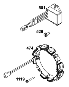 Alternator Group Diagram and Parts List for 356447-0680-F1 200000 - 399999 Briggs and Stratton Engine